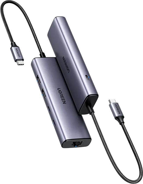  Док-станция UGREEN CM512 45320 USB-C 3.2 - USB-A 3.2, USB-A 2.0, 2xUSB-C 3.2, LAN 1Gbit, порт питания USB-C