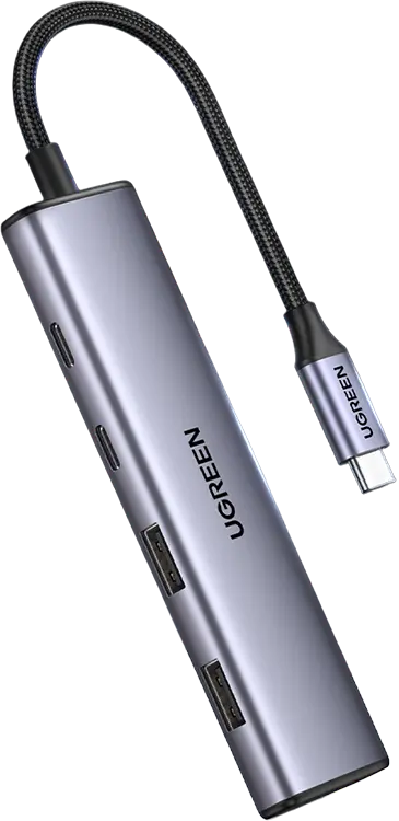  USB-хаб UGREEN CM473 15395 USB-C - 2xUSB-A, 2xUSB-C, без PD