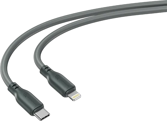 Дата-кабель ATOMIC ELGATO USB-C - Lightning PD 27W, 1.5 м серый