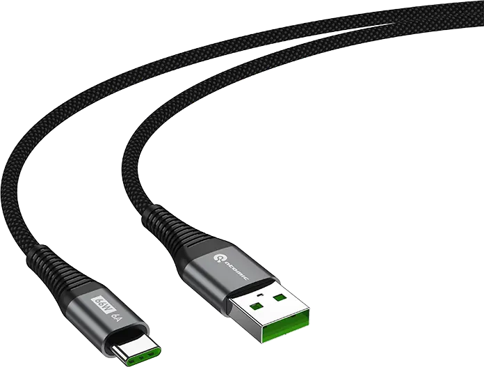 Дата-кабель ATOMIC HIPPER USB-A - USB-C 6A 66W, 1.5 м черный