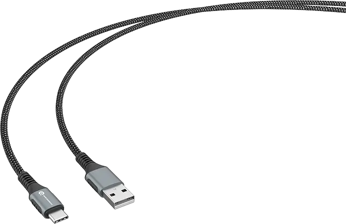 Дата-кабель ATOMIC URBAN USB-A - USB-C 3A, 1.2 м черно-серый