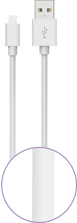 Дата-кабель ENE CONNECT USB-A - LIGHTNING 2.4A, 1 м белый