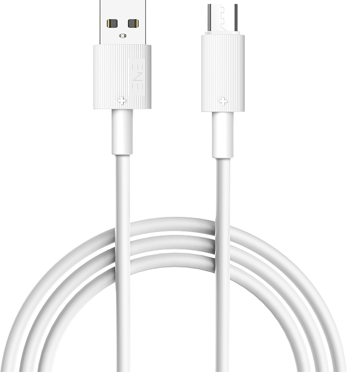 Дата-кабель ENE PLUS USB-A - microUSB 2.4A, 1 м белый