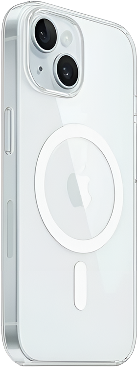  Чехол-накладка силиконовая Magsafe для iPhone 15 прозрачная