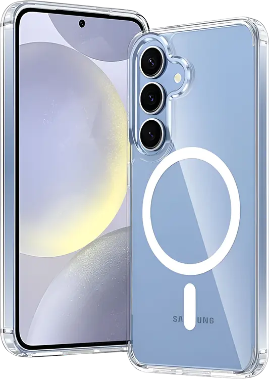  Чехол-накладка силиконовая Magsafe для Samsung Galaxy S25 FE прозрачный
