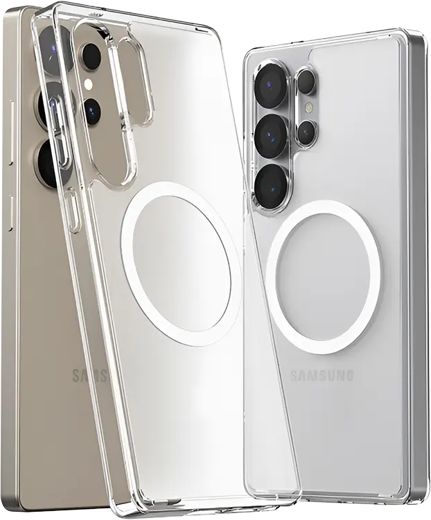  Чехол-накладка силиконовая Magsafe для Samsung Galaxy S25 Ultra прозрачный