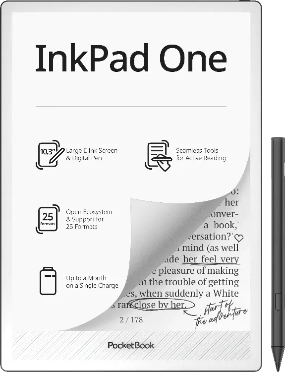 Электронная книга PocketBook 1030 InkPad One [PB1030-8-WW] черный
