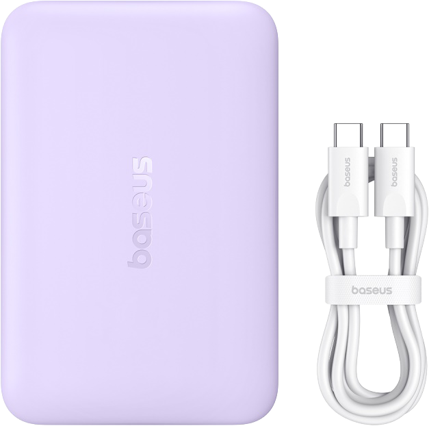 Портативное зарядное устройство Baseus EnerFill FM11 Ultra-Mini Magnetic Power Bank 10000 мАч 22.5 Вт фиолетовый