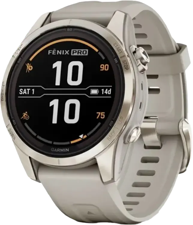 Умные часы Garmin Fenix 7S Pro Sapphire Solar 42 мм мягкое золото/песок