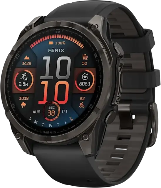 Умные часы Garmin Fenix 8 47 mm, AMOLED угольно-черный