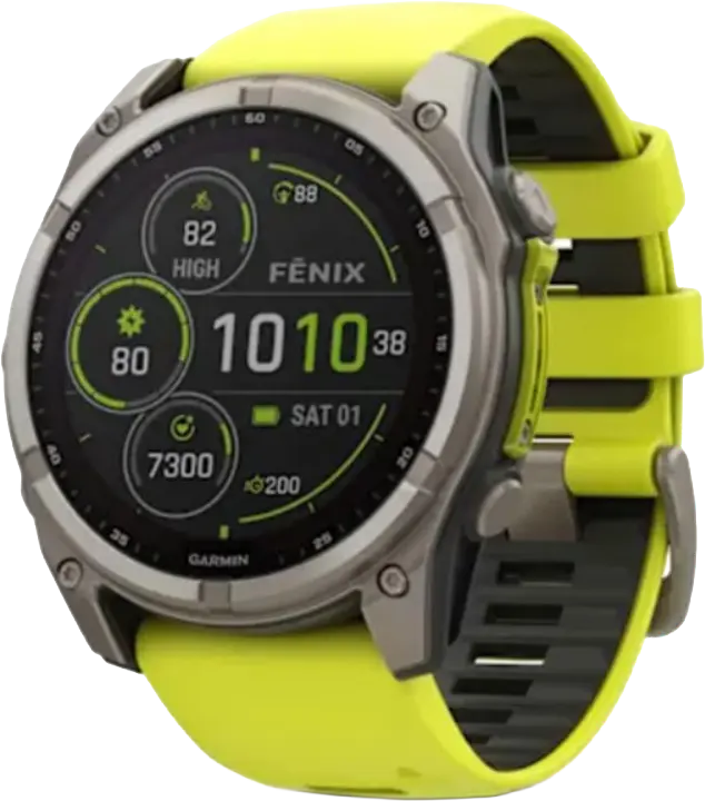 Умные часы Garmin Fenix 8 51 mm, Solar серый желтый