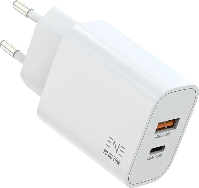 Сетевое зарядное устройство ENE YZZY U6 20W 2-порта USB (USB Type-C + USB Type-A) белый
