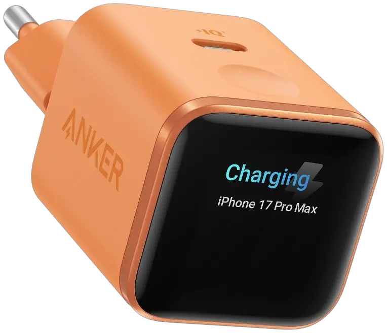 Сетевое зарядное устройство Anker Nano 45W Smart Display Charger оранжевый